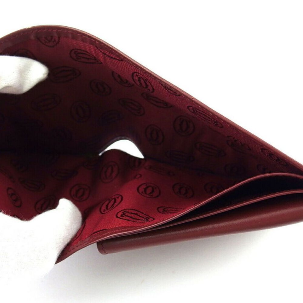 Authentic Cartier Wallets Mast Line Bordeaux Leat… - image 6